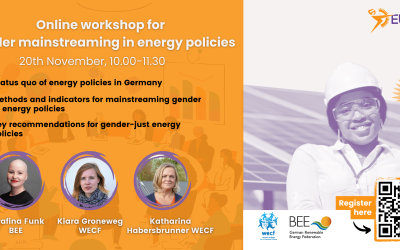 Online workshop for Gender mainstreaming in energy policies